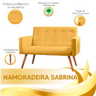 Sofá Namoradeira 2 Lugares Sabrina Veludo Amarelo - Star Conf