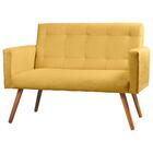 Sofá Namoradeira 2 Lugares Sabrina Veludo Amarelo - Star Conf