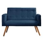 Sofá Namoradeira 2 Lugares Sabrina Veludo Azul - Star Confort