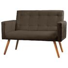 Sofá Namoradeira 2 Lugares Sabrina Veludo Marrom Chocolate -