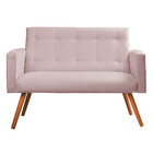 Sofá Namoradeira 2 Lugares Sabrina Veludo Rose - Star Confort