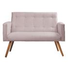 Sofá Namoradeira 2 Lugares Sala Veludo Rose