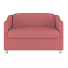 Sofá Namoradeira 2 Lugares Tilla Sala De Espera Suede Rosa