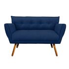 Sofá Namoradeira Anitta Suede Pés Palito Castanho - D'rossi -