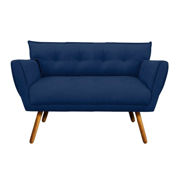 Sofá Namoradeira Anitta Suede Pés Palito Castanho - D'rossi -