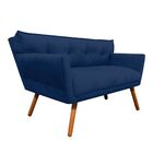 Sofá Namoradeira Anitta Suede Pés Palito Castanho - D'rossi -