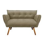 Sofá Namoradeira Anitta Suede Pés Palito Castanho - D'rossi -