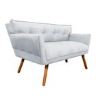 Sofá Namoradeira Anitta Suede Pés Palito Castanho - D'rossi -