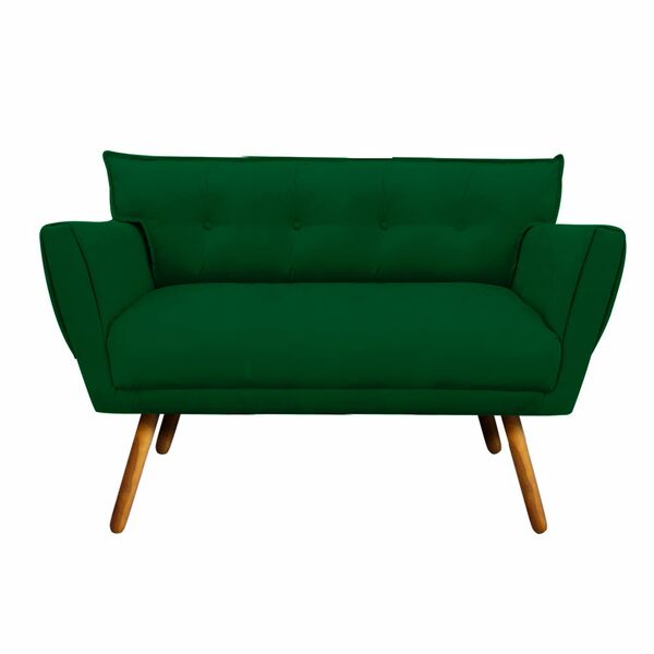 Sofá Namoradeira Anitta Suede Pés Palito Castanho - D'rossi -