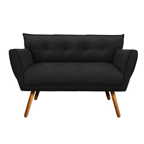 Sofá Namoradeira Anitta Suede Pés Palito Castanho - D'rossi -