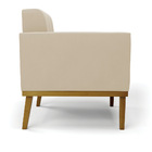 Sofá Namoradeira Base De Madeira Castanho Elisa Suede D03 - D