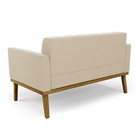 Sofá Namoradeira Base De Madeira Castanho Elisa Suede D03 - D