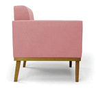 Sofá Namoradeira Base De Madeira Castanho Elisa Suede D03 - D