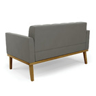 Sofá Namoradeira Base De Madeira Castanho Elisa Suede D03 - D