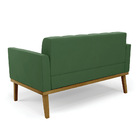 Sofá Namoradeira Base De Madeira Castanho Elisa Suede D03 - D