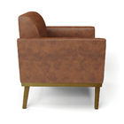 Sofá Namoradeira Base De Madeira Fixa Castanho Marisa Corano