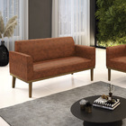 Sofá Namoradeira Base De Madeira Fixa Castanho Marisa Corano