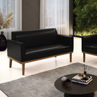 Sofá Namoradeira Base De Madeira Fixa Castanho Marisa Corano