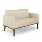 Sofá Namoradeira Base De Madeira Fixa Castanho Marisa Corino