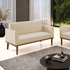 Sofá Namoradeira Base De Madeira Fixa Castanho Marisa Corino