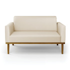 Sofá Namoradeira Base De Madeira Fixa Castanho Marisa Corino