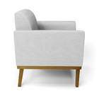 Sofá Namoradeira Base De Madeira Fixa Castanho Marisa Linho -