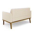 Sofá Namoradeira Base De Madeira Fixa Castanho Marisa Linho B