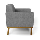 Sofá Namoradeira Base De Madeira Fixa Castanho Marisa Linho G