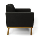 Sofá Namoradeira Base De Madeira Fixa Castanho Marisa Suede -