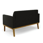 Sofá Namoradeira Base De Madeira Fixa Castanho Marisa Suede P