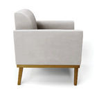 Sofá Namoradeira Base De Madeira Fixa Castanho Marisa Veludo