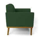 Sofá Namoradeira Base De Madeira Fixa Castanho Marisa Veludo