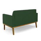 Sofá Namoradeira Base De Madeira Fixa Castanho Marisa Veludo