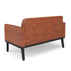 Sofá Namoradeira Base De Madeira Fixa Preto Marisa Corano - N