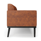 Sofá Namoradeira Base De Madeira Fixa Preto Marisa Corano Noz