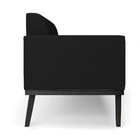 Sofá Namoradeira Base De Madeira Fixa Preto Marisa Linho Pret