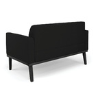 Sofá Namoradeira Base De Madeira Fixa Preto Marisa Linho Pret