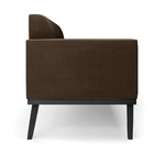 Sofá Namoradeira Base De Madeira Fixa Preto Marisa Suede Marr