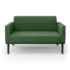Sofá Namoradeira Base De Madeira Fixa Preto Marisa Suede - Ve