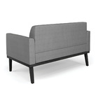 Sofá Namoradeira Base De Madeira Fixa Preto Marisa Veludo Lux