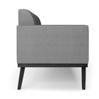 Sofá Namoradeira Base De Madeira Fixa Preto Marisa Veludo Lux