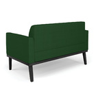 Sofá Namoradeira Base De Madeira Fixa Preto Marisa Veludo Lux