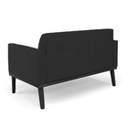 Sofá Namoradeira Base De Madeira Fixa Preto Marisa Veludo Pre