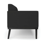 Sofá Namoradeira Base De Madeira Fixa Preto Marisa Veludo Pre