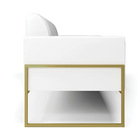 Sofá Namoradeira Base Industrial Alta Dourado Marisa Corano -