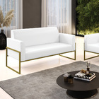Sofá Namoradeira Base Industrial Alta Dourado Marisa Corano B