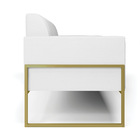 Sofá Namoradeira Base Industrial Alta Dourado Marisa Corino B