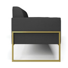 Sofá Namoradeira Base Industrial Alta Dourado Marisa Corino P