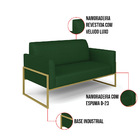 Sofá Namoradeira Base Industrial Alta Dourado Marisa Veludo L