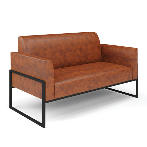 Sofá Namoradeira Base Industrial Alta Preto Marisa Corano Noz